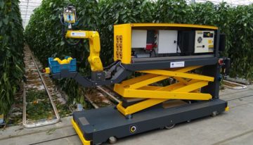 First demonstration of new sweet pepper harvesting robot in the greenhouse